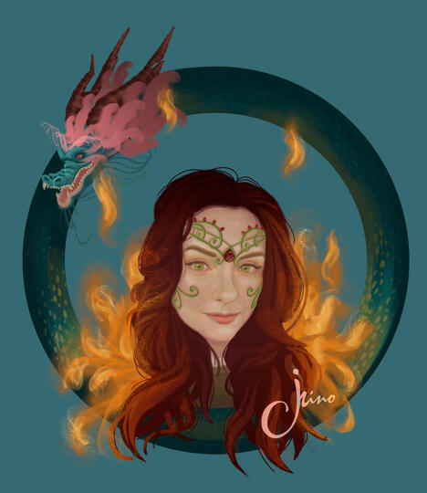 Creation portraits in semi-realistic style digital painting